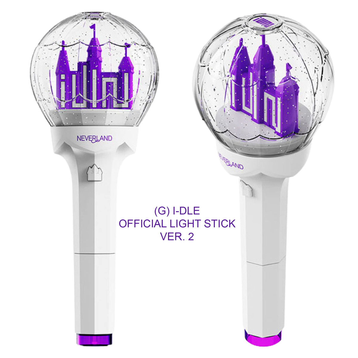 (G)I-DLE Official Light Stick Ver.2 front and angled views